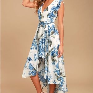 Lulus FRENCH COUNTRYSIDE WHITE FLORAL DRESS